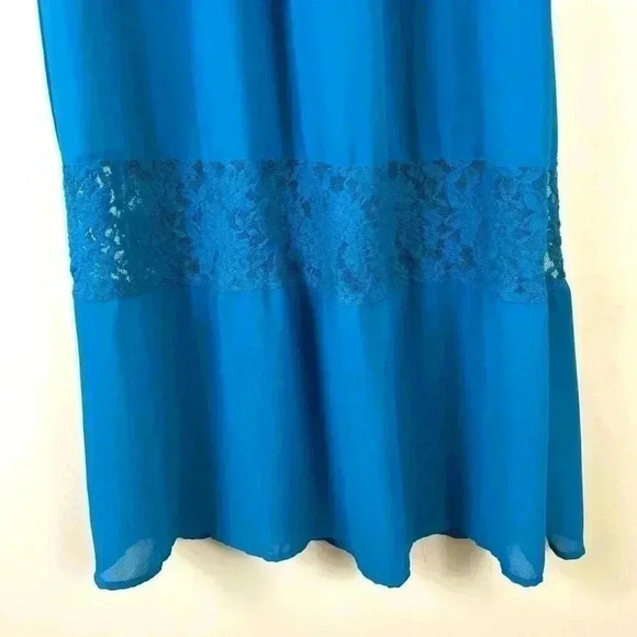 Flying Tomato Turquoise “70’s” Bohemian Aztec V-Neck Native Maxi Dress Size S - Picture 7 of 15